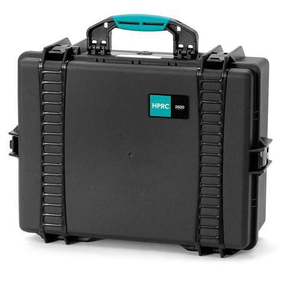 2600E Resin Hard Case without Foam, Black with Blue Handle
