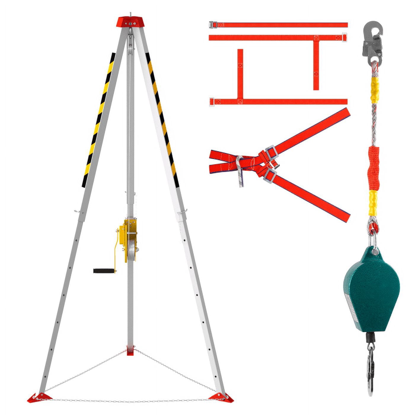 2600LBS Manhole Tripod, 33kg Portable, Quick Adjustment, Complete Kit, Tripod for Confined Spaces, Confined Space Tripod Kit, Shaft, Pipe, Industrial Environments