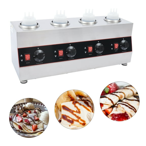 2600ML Electric Sauce Warmer Commercial Electric Sauce Bottle Warmer Dispenser with 4 Squeeze Bottles