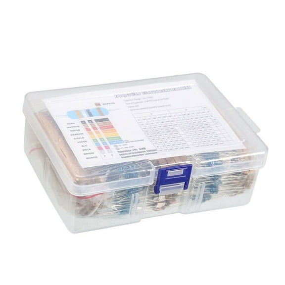 2600Pcs Resistors Assortment Kits 130 Values Resistor Kits 0.25Watt Plugs in Resistor Part for Projects Experiments