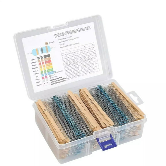 2600Pcs Resistors Assortment Kits 130 Values Metal Film Resistor Assortment Kits 0.25Watt Plugs in Resistor Part