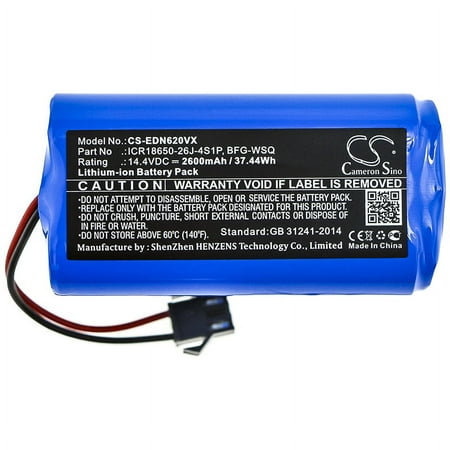 2600mAh ICR18650-26J-4S1P BFG-WSQ UR18650ZY-4S1P-AAM Battery for Ecovacs DN620 DN621 CEN360 CEN361 DH35 DH43 DH45