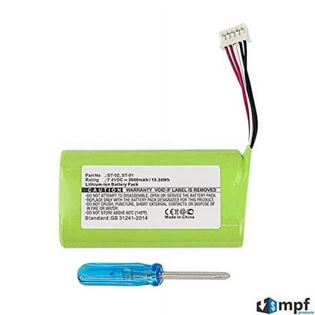 2600mAh ST-01 ST-02 Battery for Sony SRS-XB2 SRS-X3 Bluetooth Speaker