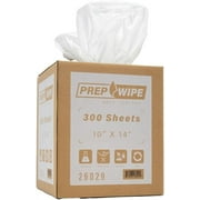 26029 Prep Wipe WHITE Lint Free Cleaning Towels Pack of 300 Sheets, 10" x 14" (1 Box) - Multi-purpose, Reusable, Perforated, Industrial Grade Perforated Sheets