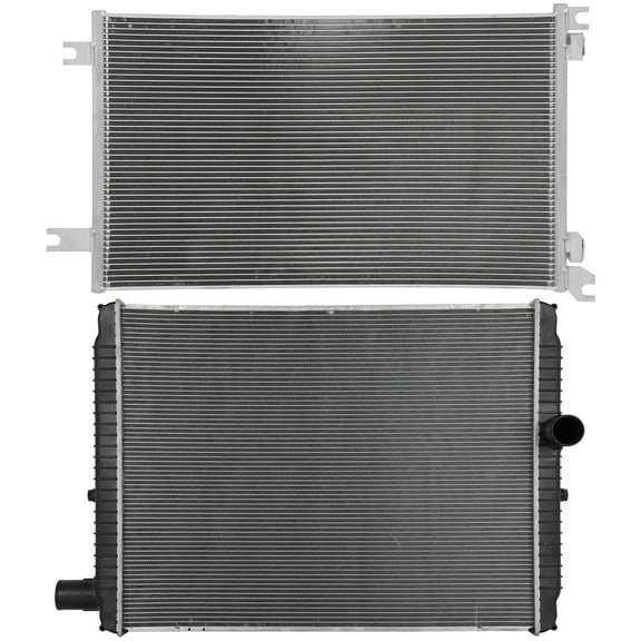 2604851C92 Truck Condenser and 2508688C92 Radiator Compatible with 2010 for International Harvester for ProStar 10.5L/10.8L/12.4L/15.2L Engine Radiator replace