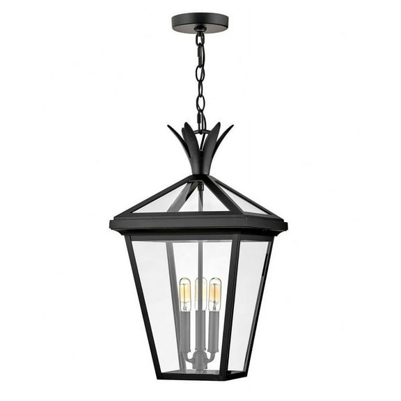 26092BK-Hinkley Lighting-Palma - 3 Light Outdoor Large Hanging Lantern In Transitional Style-21.5 Inches Tall and 12 Inches Wide-Black Finish