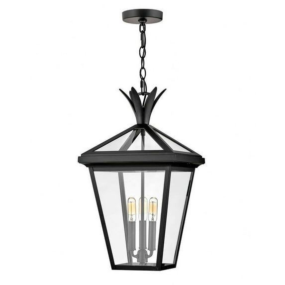 26092BK-Hinkley Lighting-Palma - 3 Light Outdoor Large Hanging Lantern In Transitional Style-21.5 Inches Tall and 12 Inches Wide-Black Finish