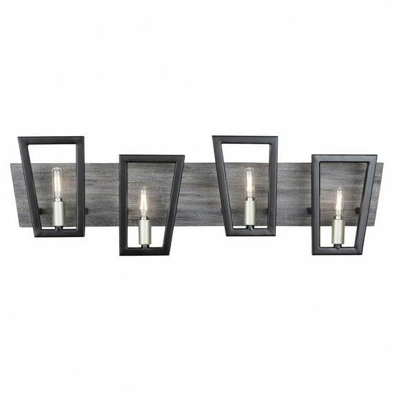 260B04BLG-Varaluz Lighting-Zag - Four Light Bath Vanity-Black Finish