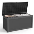 thumbnail image 1 of 260Gallon Resin Deck Box, Lockable Patio Outdoor Storage Box for Furniture, Garden Tools and Tools Storage, Black, 1 of 15