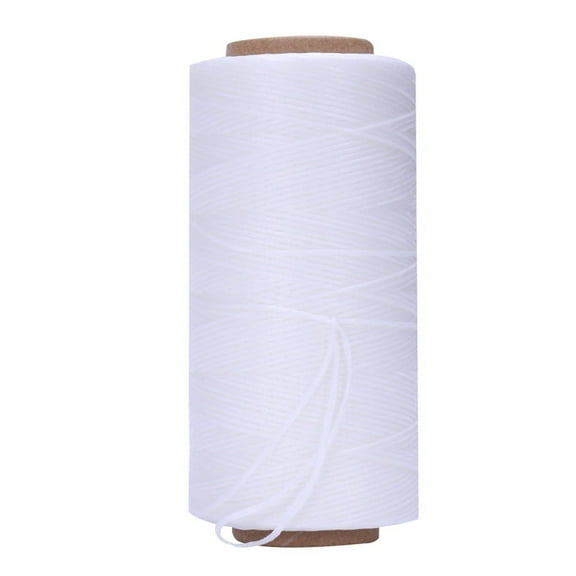 260M 150D 1MM Leather Sewing Waxed Wax Thread Hand needle Cord Craft DIY :White