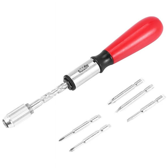 260MM Spiral Screw Driver Hand Pressing Ratchet Screwdriver with Slotted and Bits