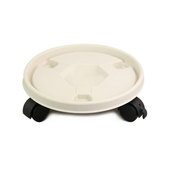 260Mm Heavy Duty Plant Mover With 3 Wheels For Large Pots Indoor Outdoor Rolling Tray Resin Base For Garden Potted Plants Trees Vases White