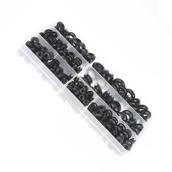 260Pcs 7 Size Rubber Grommet Assortment Solid Closed Hole Plug for Wire Electrical Appliance Plumbing
