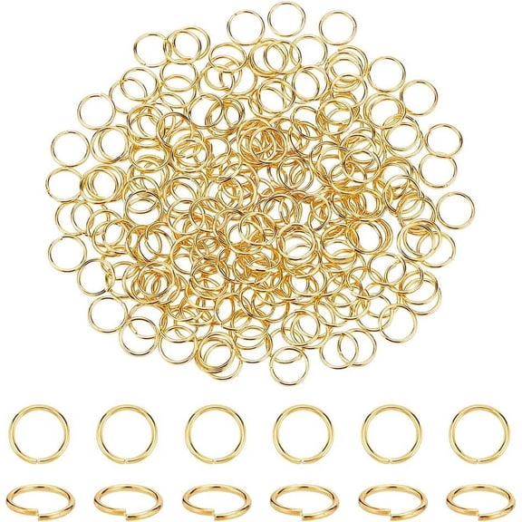 260Pcs Brass Jump Rings Close but Unsoldered Golden 10mm Diameter Jewelry Making Findings Golden