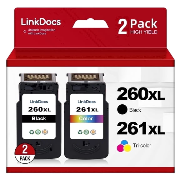 260XL 261XL Ink Cartridge compatible for Canon Ink 260 and 261 for Canon 260 261 Ink for Canon TS5320 TS6420 TR7020 Printer (Black, Tri-Color)
