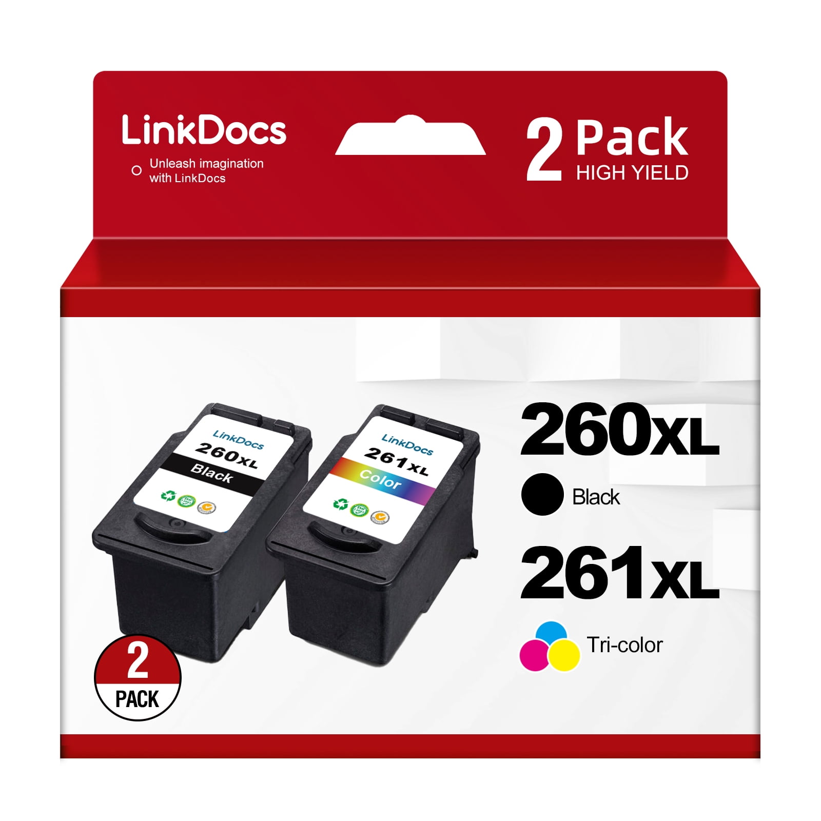 260XL and 261XL Ink Cartridges Combo Pack Replacement for Canon PG260
