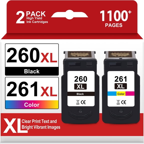 260XL Ink Compatible for Canon 260/261 Ink for Canon Ink 260 261 PG-260XL CL-261XL for TS6420 Printer (Black Tri- Color)