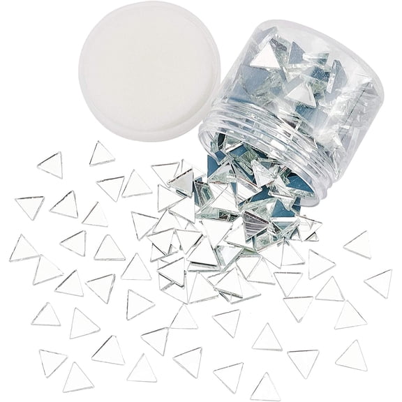 260g 0.5 inch Triangle Glass Mirror Tiles Mini Glass Decorative Mosaic Tiles for DIY Home Decoration Crafts Jewelry Making Clear