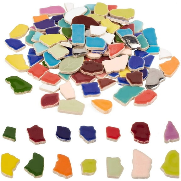 260g / 130pcs Mosaic Tiles Ceramic Mosaic Pieces Supplies Chips Vases Picture Frames Flowerpots Mosaic Pieces