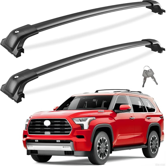 260lbs Lockable Roof Rack Cross Bars Compatible with Toyota Sequoia 2023-2026 with Flush Rails,Aluminum Roof Rails Crossbars Cargo Bars Canoe Kayak Car Snowboard Rooftop Cargo Carrier Luggage