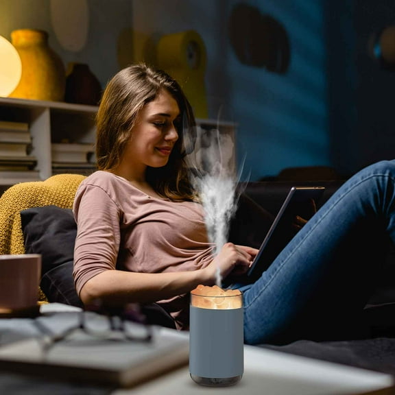 260ml USB Humidifier with 7-Color Night Light, Auto Shut-Off, Quiet Operation, Aromatherapy Stone, Perfect for Bedroom, Desk, Baby Room & Gifts