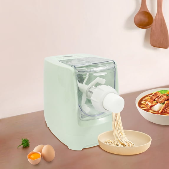 Electric Pasta Maker, 260W Pasta Maker Machine with Cleaning Scraper and Dumpling Wrapper Tool,Noodle Pasta Maker Machine with 13 Noodle Shapes To Choose for Home Kitchen Use,Green