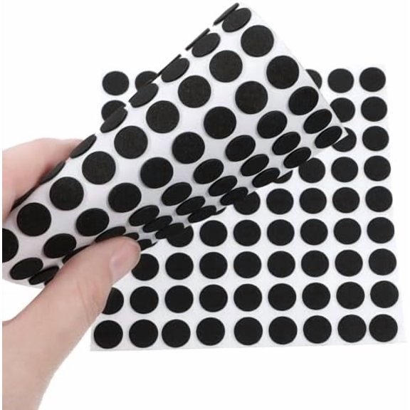 261 Pcs Mini Foam Felt Pads, Self Stick Pads Furniture Felt Pad Round 3/8 Inches Diameter Self Adhesive Cabinet Cushion Dots for Cabinet Doors Furniture Desks Floor Drawers Black