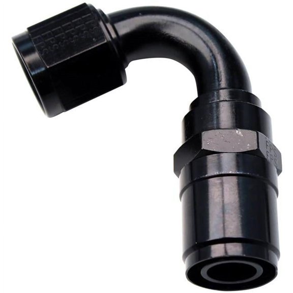2612006 No.6 Race-Rite Crimp-On Hose End, Black Anodize - 120 deg