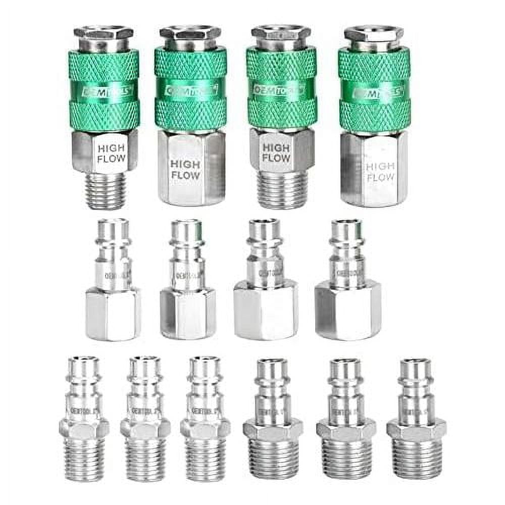 26134 High Flow 14 Piece Coupler & Plug Kit, 1/4" Body, 1/4" NPT, Quick