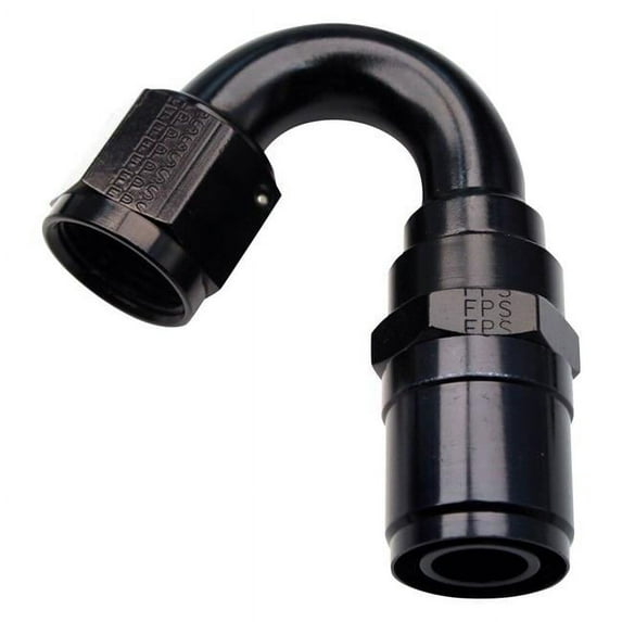 2615010 No.10 Race-Rite Crimp-On Hose End, Black Anodize - 150 deg