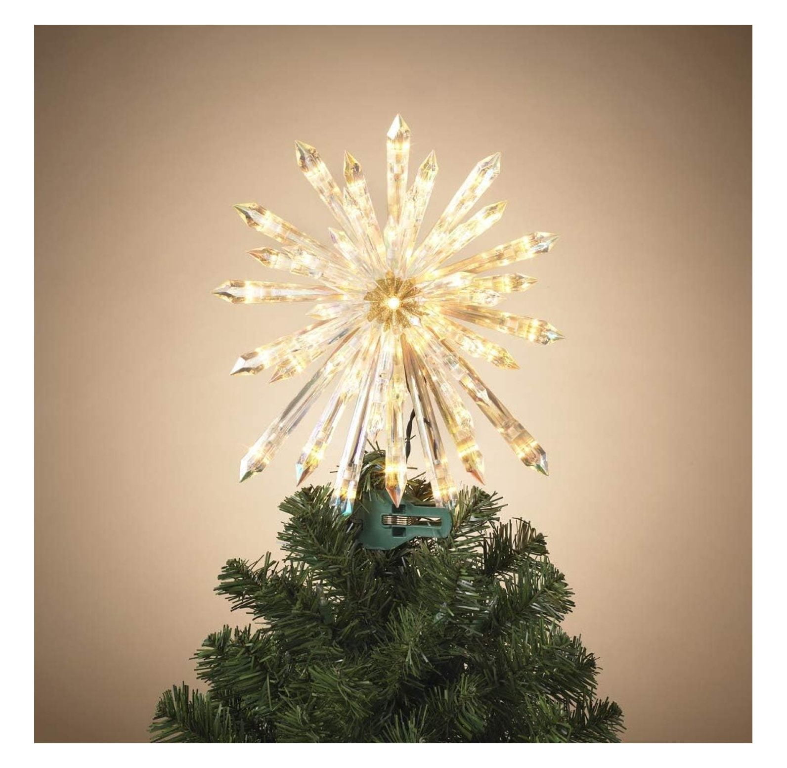 Modern Led Tree Topper Tree Topper With Light Gerson Electric Lighted Glittered Acrylic ...