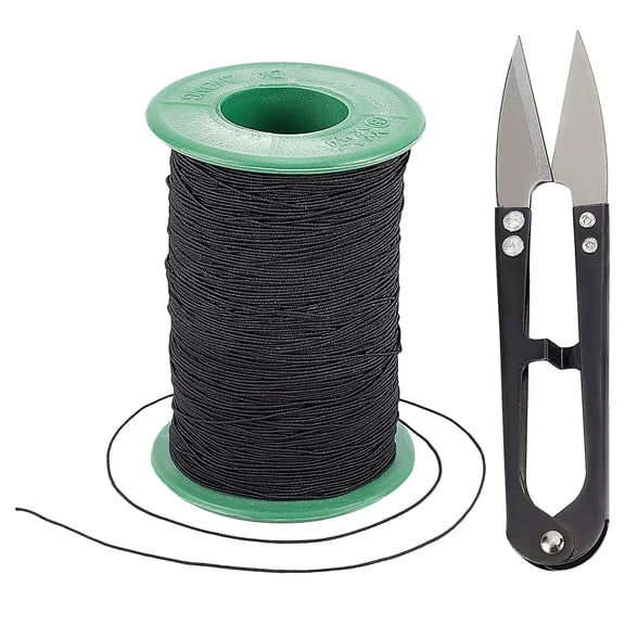262 Yards Black Macrame Cord Cotton Beading String Chinese Knot Crafting Cord Stretchy Bracelet String Elastic