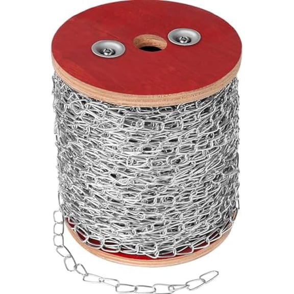 262 ft Jack Chain Galvanized Iron Link Chain Metal Coil Chain Utility Chain Roll Spool for Hanging Basket, Bird Feeders, Light Fixture, Camping, Pet Towing, Artworks (1.42 mm * 80 m)$$Hardware