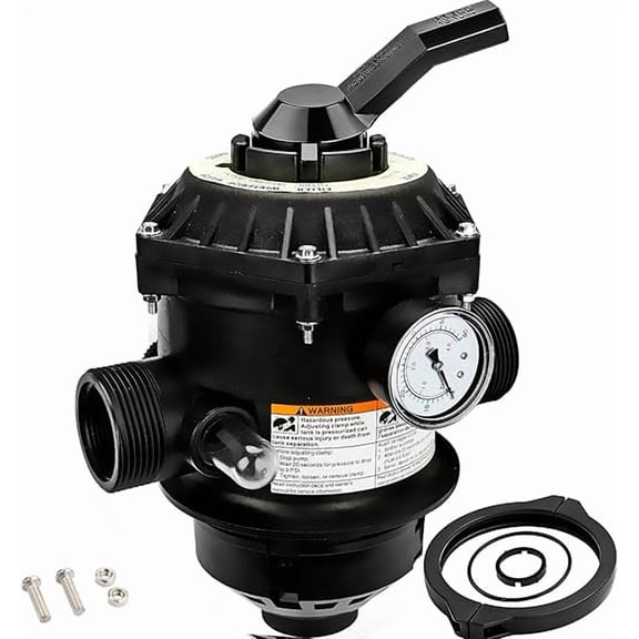 262506 Multiport Valve Compatible with pentair Sand Dollar/Tagelus/Starbright Pool and Spa Sand Filters, 1-1/2-Inch 6-Way Clamp Style Valve Replace 262506 262504