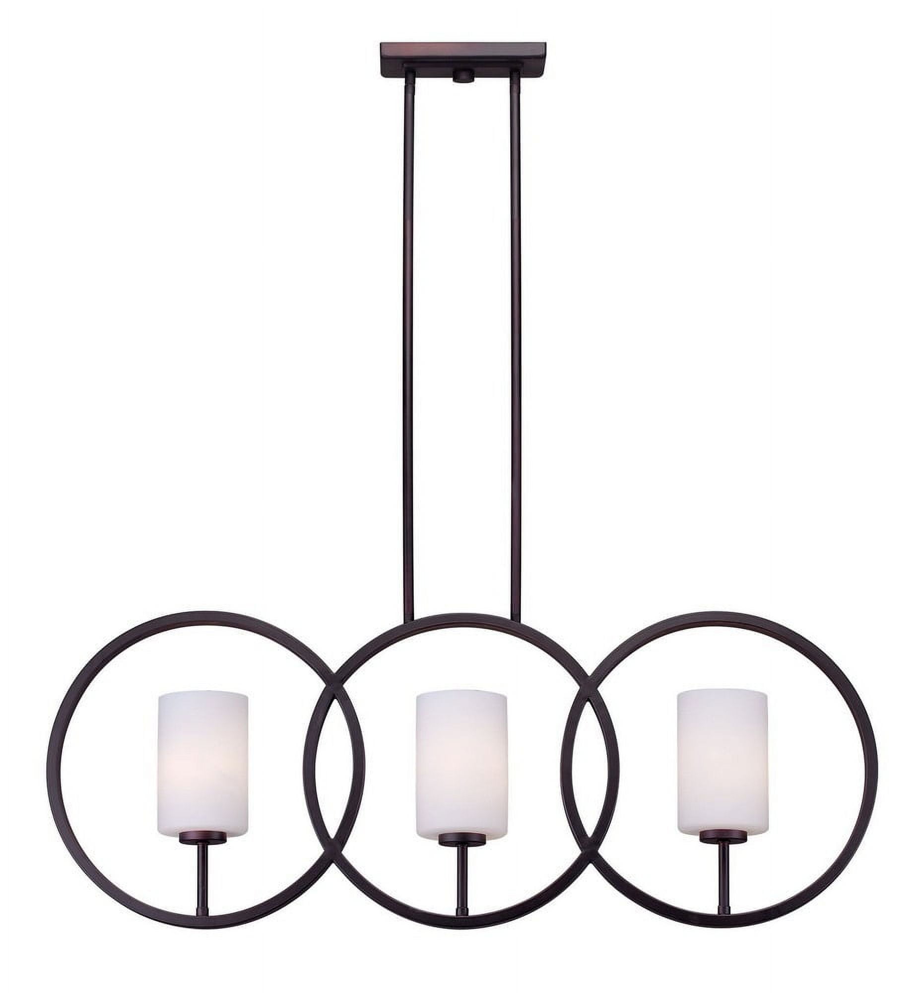 Antique Bronze 3-Light Island Pendant with Glass Shades