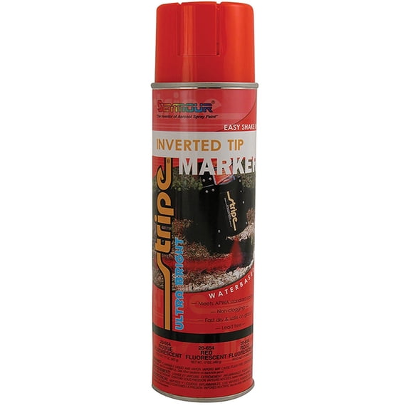 264-Pack of 20 oz Seymour Of Sycamore 20-654 Fluorescent Red Stripe Ultra Bright Water-Based Inverted Marker Spray Paint