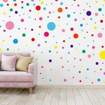 264 Pcs Polka Dot Wall Decals for Classroom Decor Kids Circle Wall Sticker Vinyl Peel and Stick Colorful Removable for Nursery Bedroom Playroom Living Room(12 Colors)
