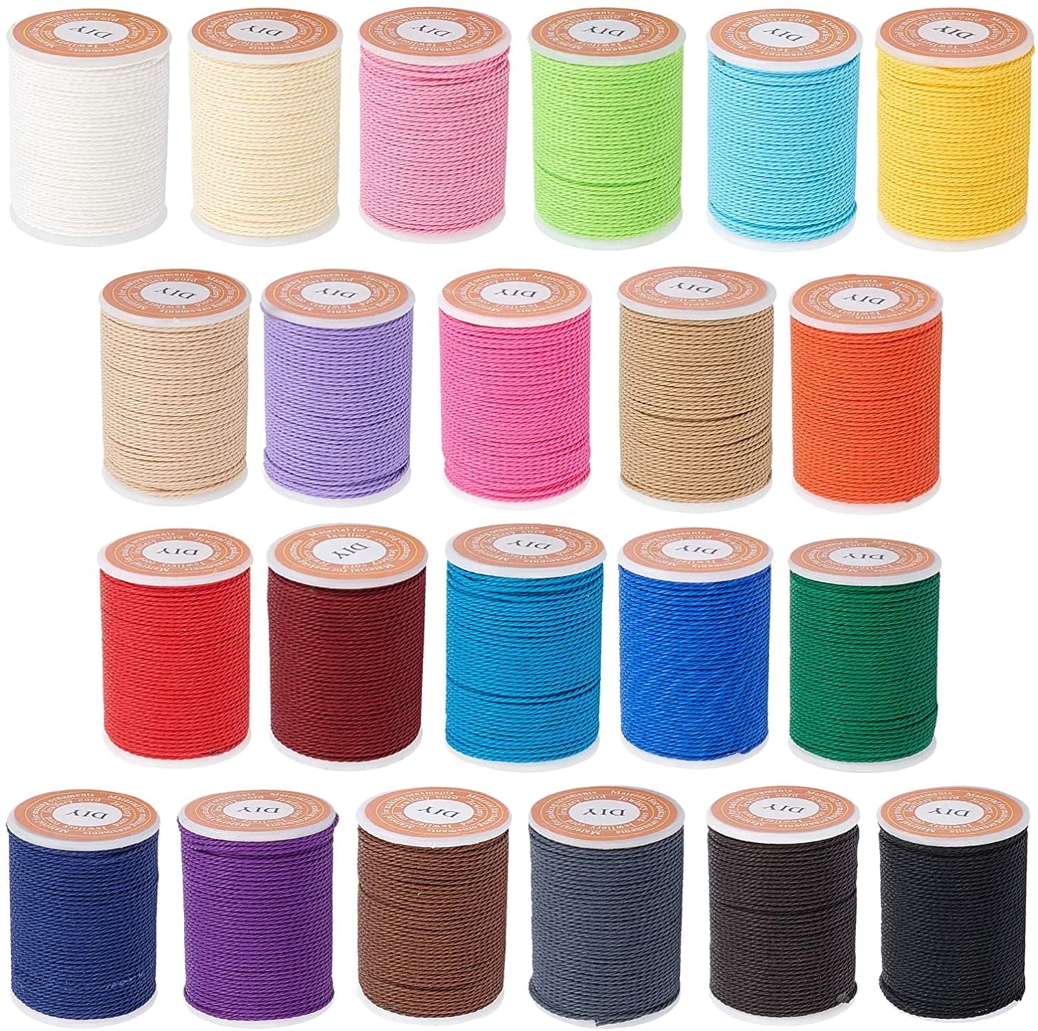 264 Yard 1mm Waxed Polyester Cord Twisted Sewing Waxed Thread Stitching Thread Cord for for DIY Bracelets Necklace Jewelry Making Friendship Bracelet - 22 Colors