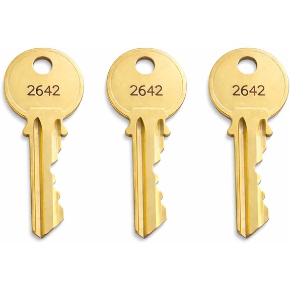2642 NYC Fire Service Elevator Key, 3 Pack Brass Keys, Compatible with Elevator Operation Systems Locks