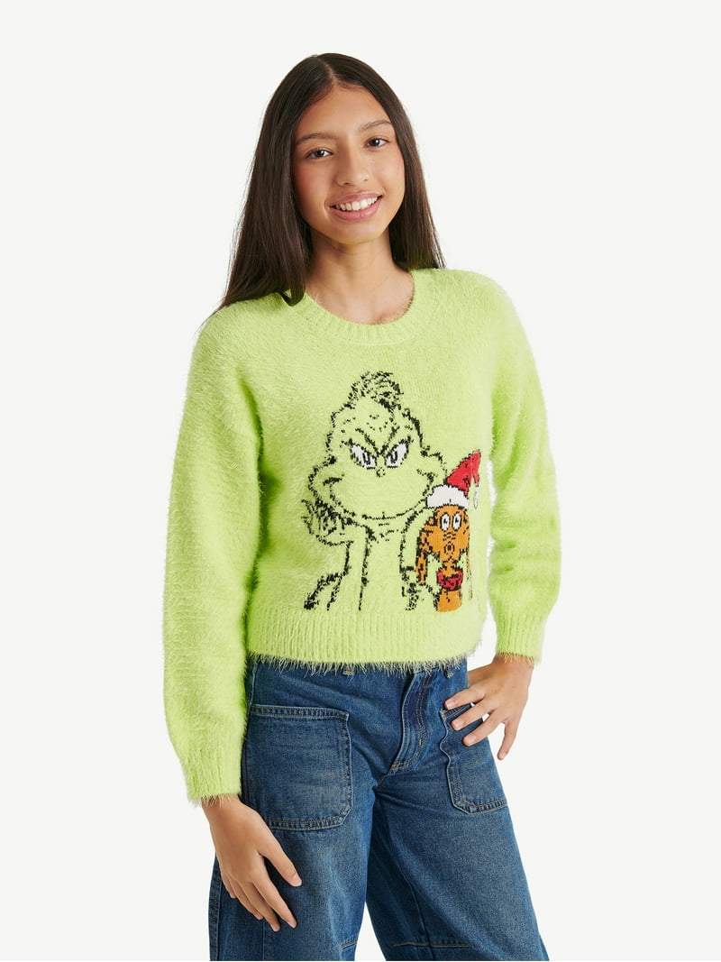 Justice x Grinch Girls Collab Sweater, Sizes XS - XLP - Walmart.com