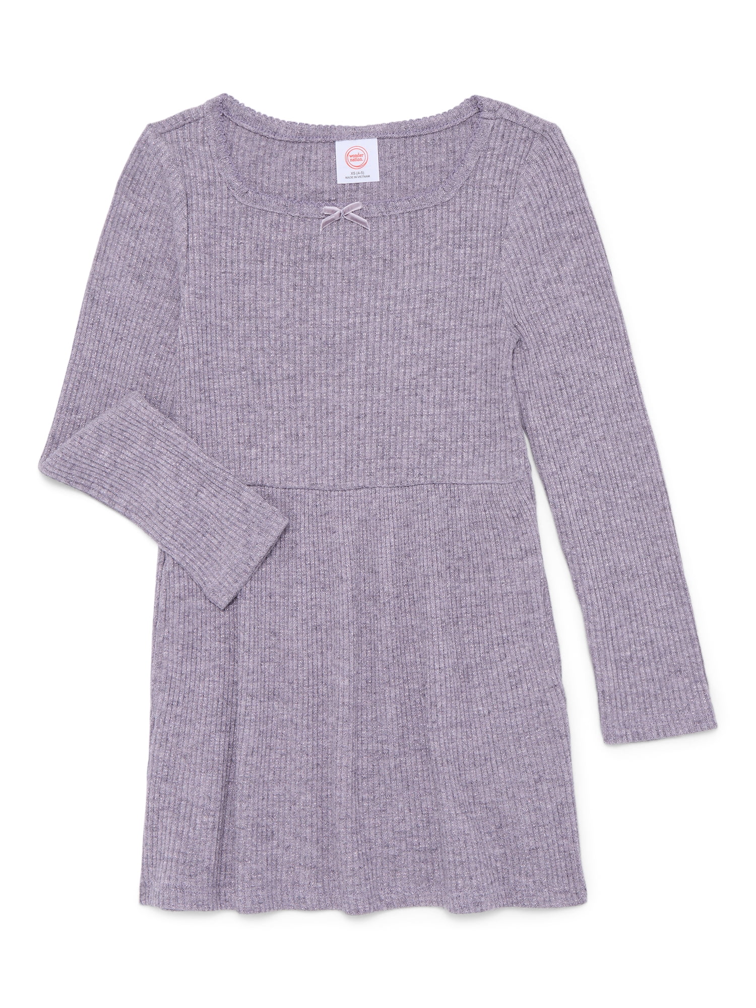 Girls Square Neck Cozy Dress, Sizes 4-18 & Plus