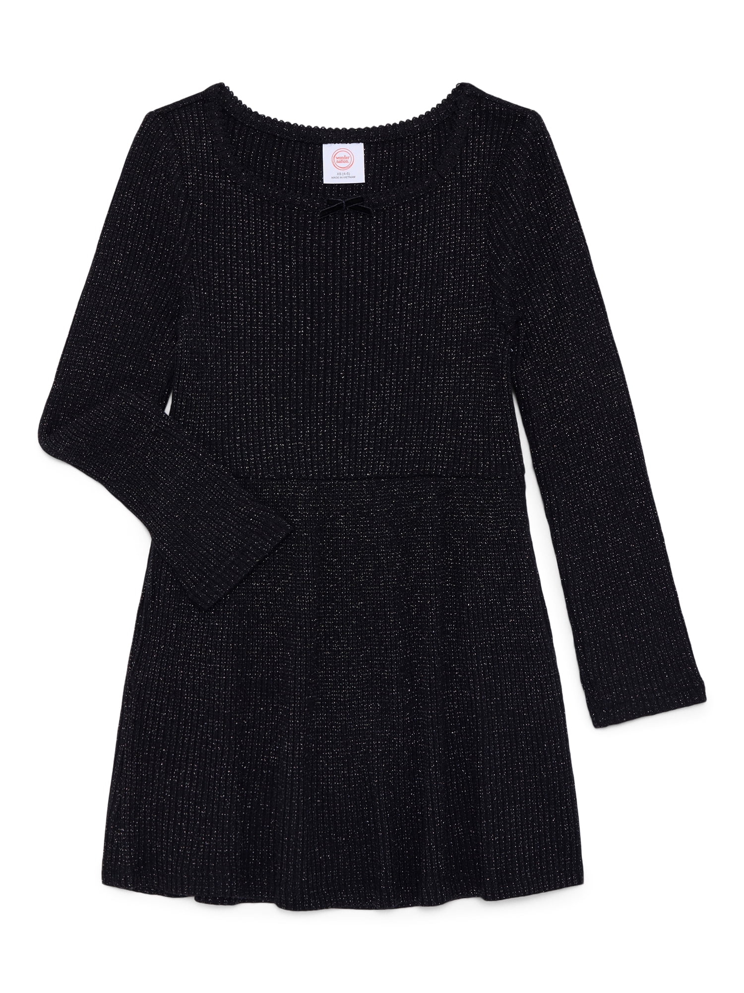 Wonder Nation Girls Square Neck Cozy Dress, Sizes 4-18 & Plus
