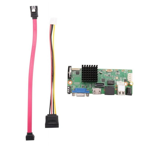 265 10CHx5MP NVR Network DVR Digital Video Recorder Board IP Camera Max 12T Face Human Detection OVNIF XMEYE 1 SATA P2P,1 x NVR motherboard 1 x Power cord 1 x SATA cable,Green