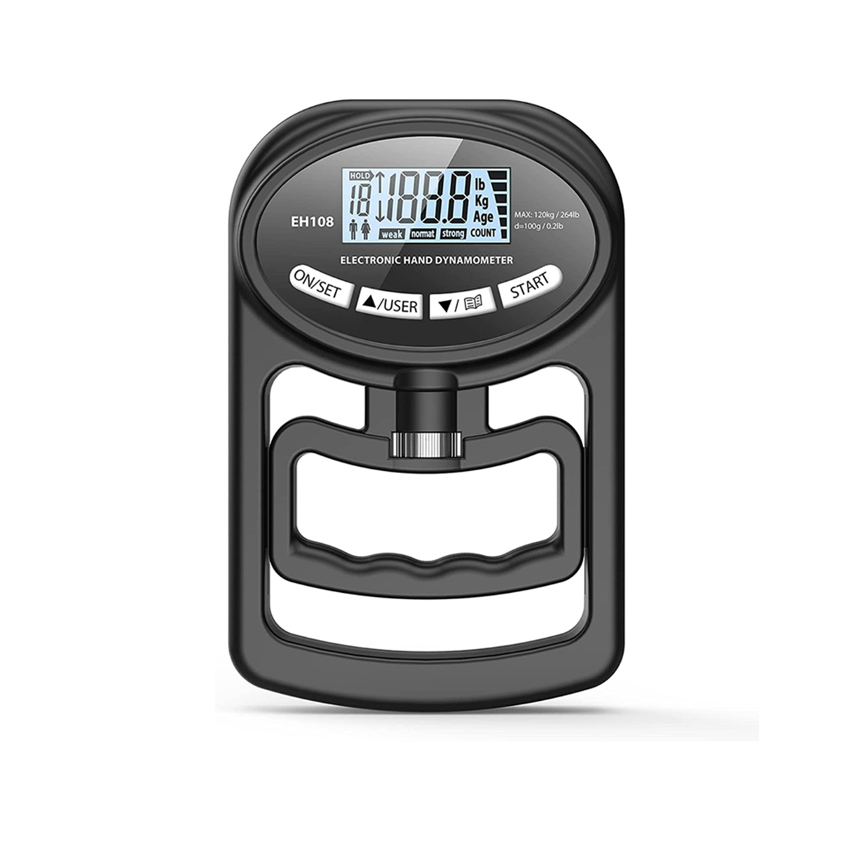265 Lbs / 120Kgs Hand Dynamometer Grip Strength TrainerElectronic Hand Grip Strength Tester