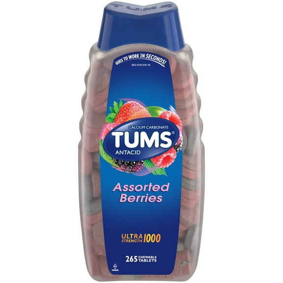 265 TUMS ULTRA 1000 Assorted Berries Antacid Calcium Heartburn 265 Tablets *NEW*