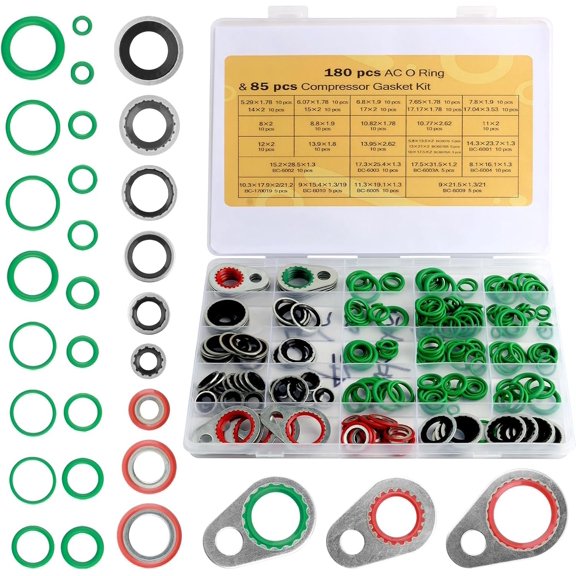 265 count AC O Ring Kit,Multiple AC Seal Kit with 30 Popular Sizes