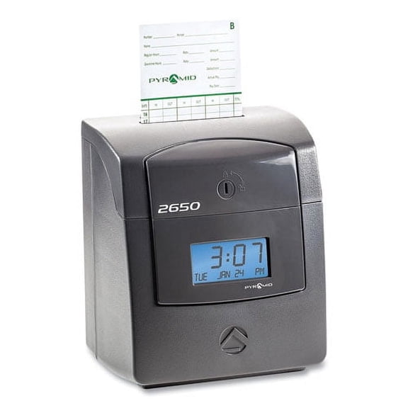 2650 Pro Auto Aligning Time Clock, Digital Display, Charcoal | Bundle of 2