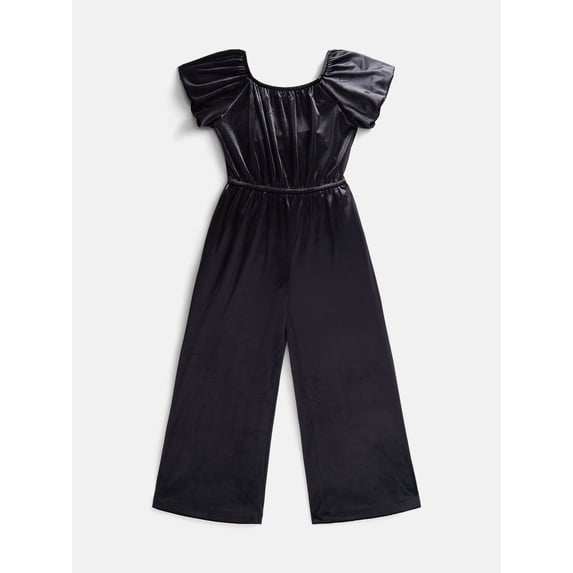 Wonder Nation Girls Velour Jumpsuit, Sizes 4-18