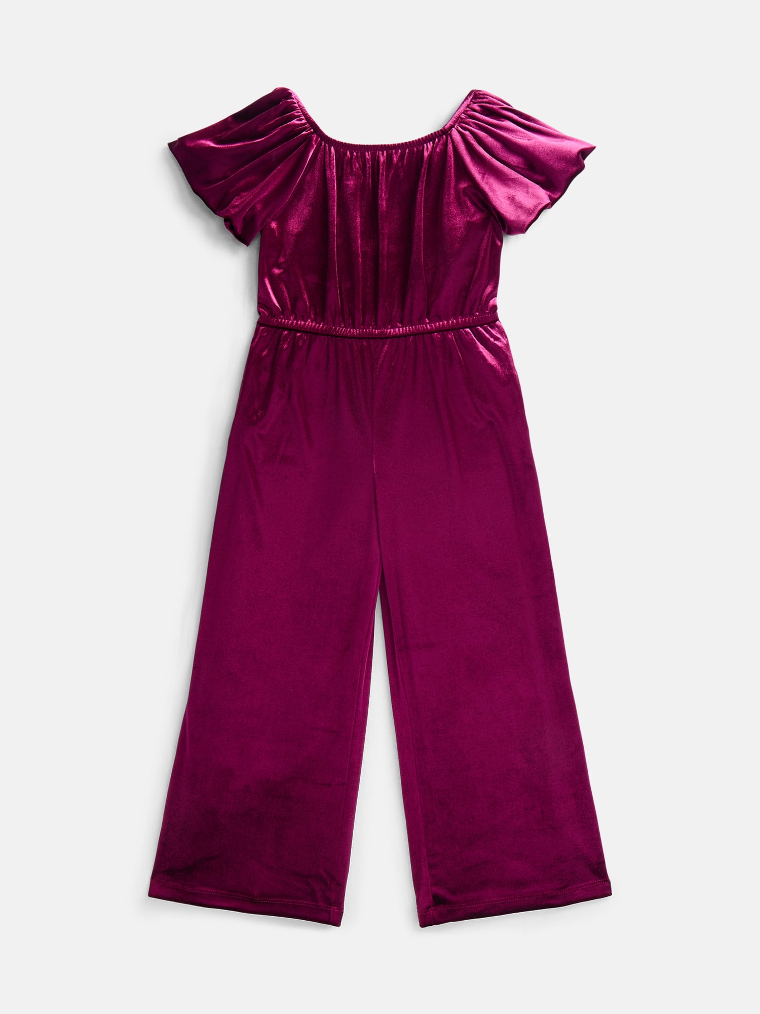 Wonder Nation Girls Velour Jumpsuit, Sizes 4-18