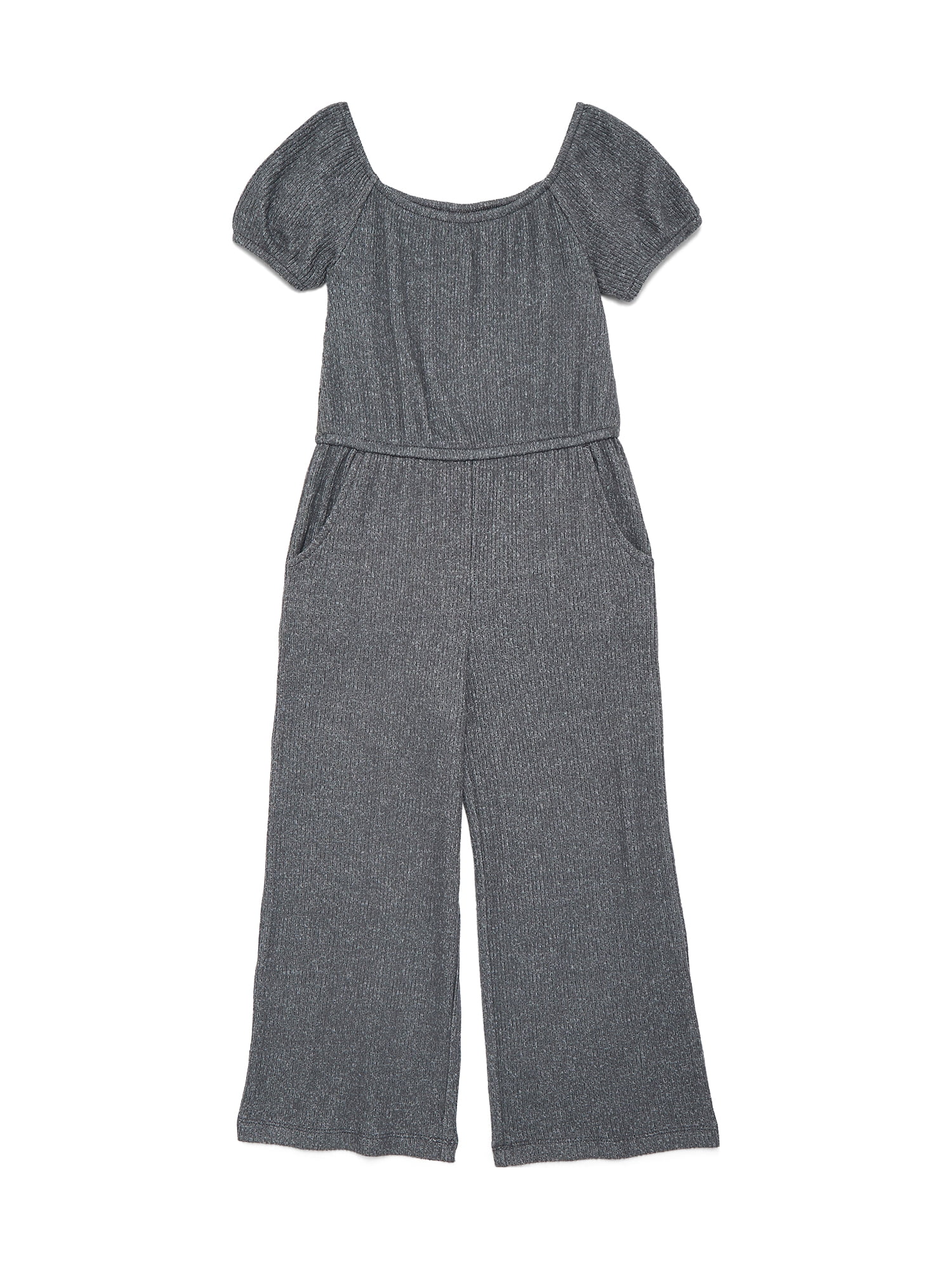 Wonder Nation Girls Wide leg Rib Jumpsuit, Sizes 4-18 & Plus